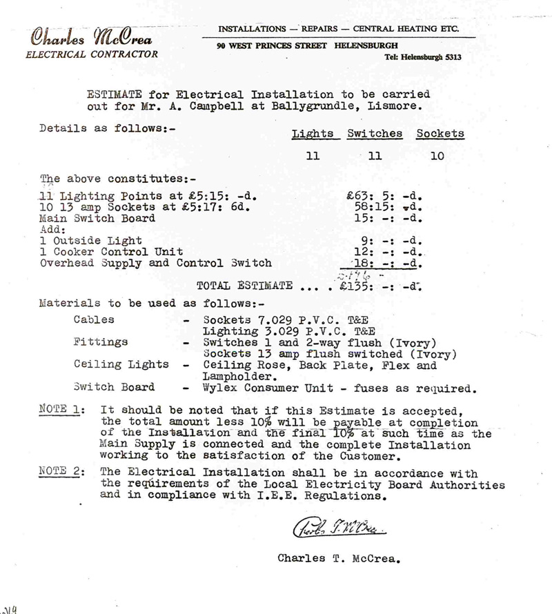 Electricity installation Bill