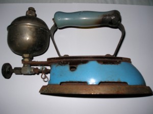Petrol-fuelled smoothing iron from Daisybank House LISDD:2012. 158