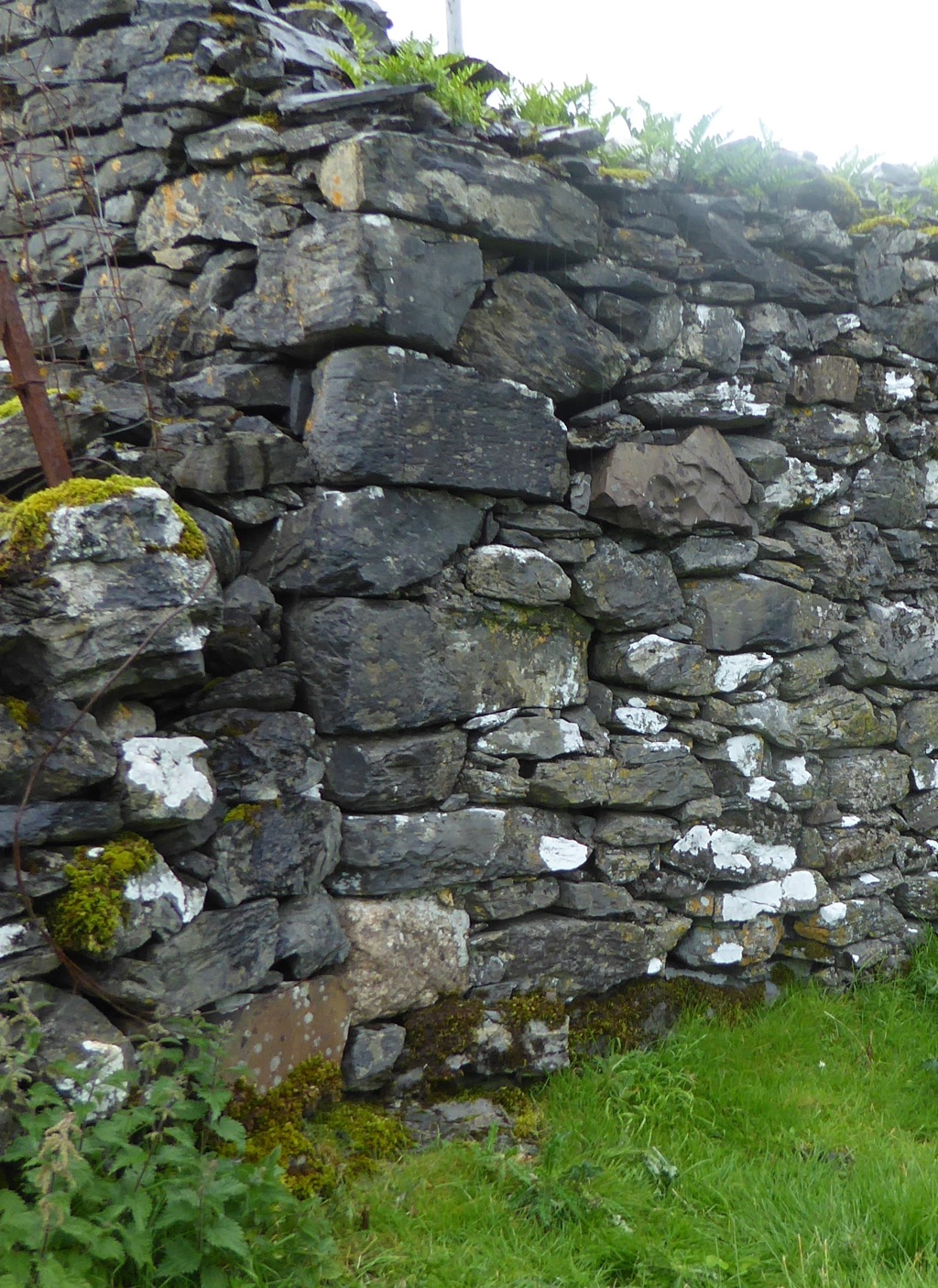 Blocks of Morvern sandstone in walls near the church