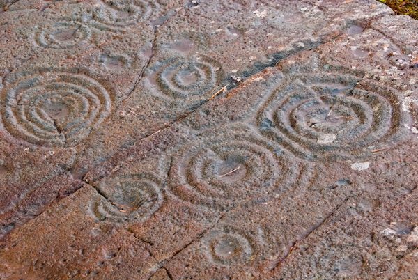 Cup and ring marks at Cairnbaan, Kilmartin Reproduced with the permission of Kilmartin House Museum