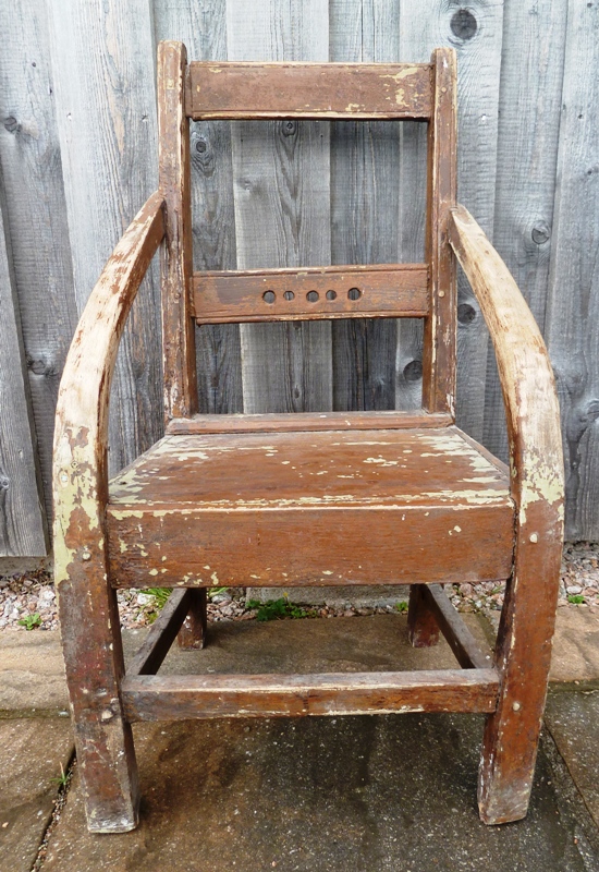 Vernacular chair made from driftwood and parts of a clinker-built boat.