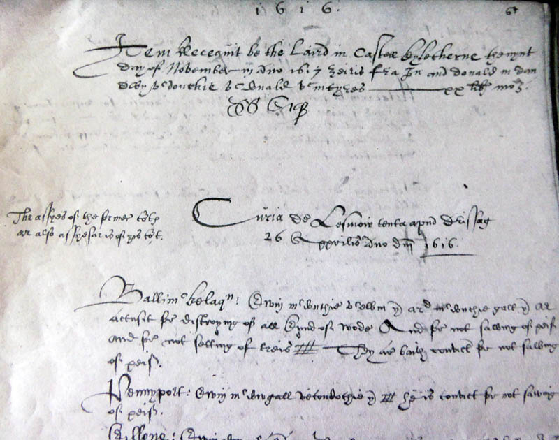 Title page from the 1616 record.