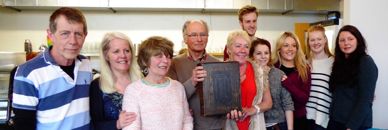 Carmichael family descendants with the biblewith the bible of Bible of Hugh and Mary Carmichael of Achinduin 3. 04 2016