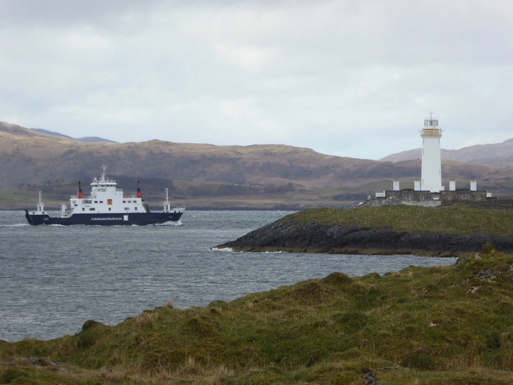 Lismore Lighthouse with Mull ferry