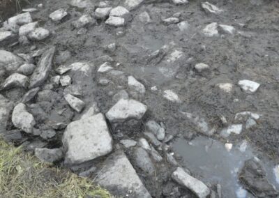 Big Dig 2021 Trench 11 with the curved wall of the propose roundhouse emerging from the peat 12.09.21